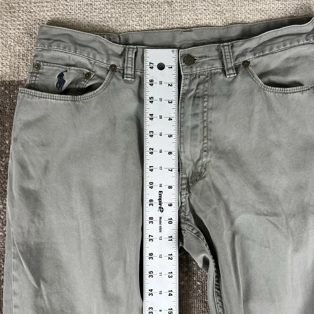 Polo Ralph‎ Lauren 650 Pants Men 35X30 Army Green Straight Chino VTG 100% Cotton
